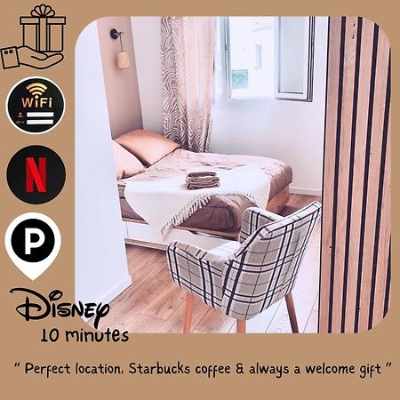 Studio Easy Check-In 8 Mins Disneyland 35 Mins Paris Free Starbucks Coffee Parking Wifi 뷰씨 쎙 죠흐쥬 외부 사진