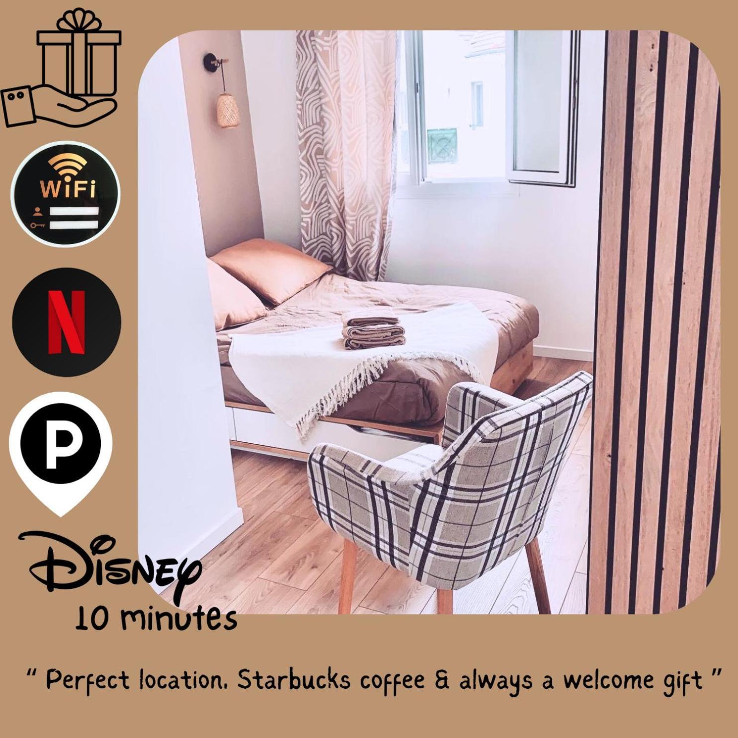 Studio Easy Check-In 8 Mins Disneyland 35 Mins Paris Free Starbucks Coffee Parking Wifi 뷰씨 쎙 죠흐쥬 외부 사진